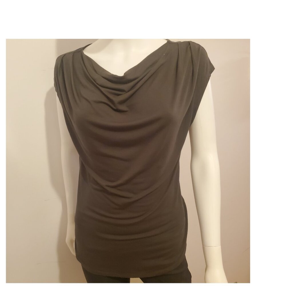RW & CO Greyish/Green Cowl Neck Blouse in XS
